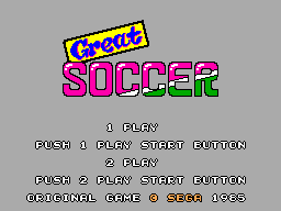 Great Soccer (Europe) Title Screen